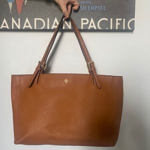 Tory Burch Leather Logo Tote